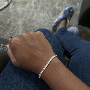 Neiman Marcus 14K Gold Plated 4mm Cubic Zirconia Tennis Bracelet